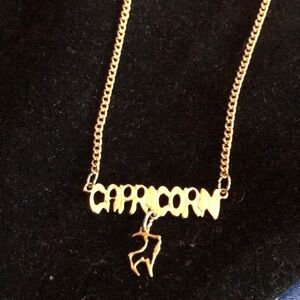 Gold tone Capricorn Necklace 16 inch.